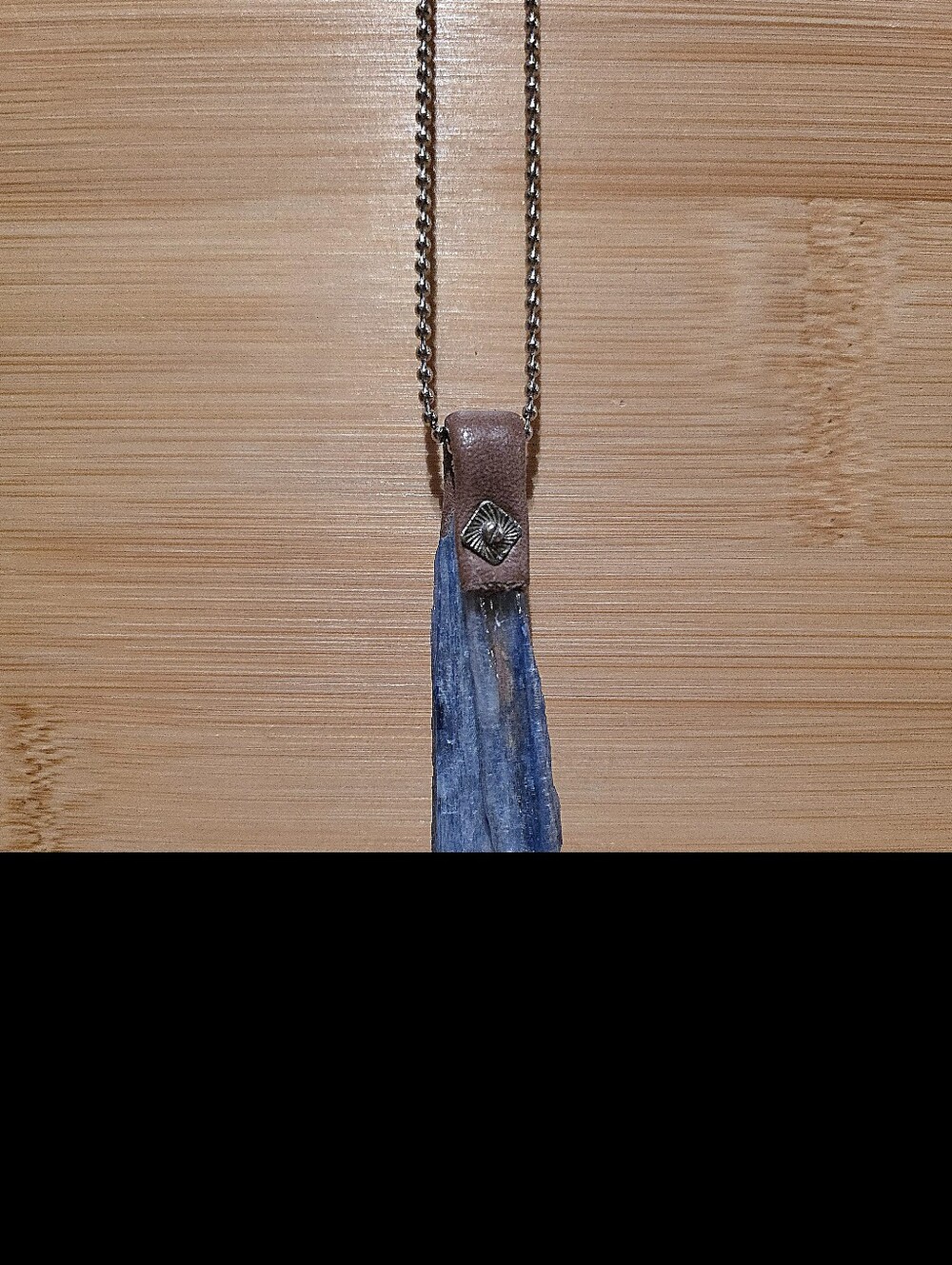 Blue Kyanite Raw Crystal Pendant Necklace